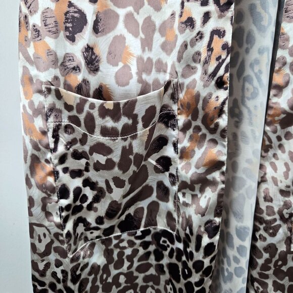 L'Academie Satin Robe XS Animal Print Pockets Kimono *Missing Belt Mobwife - Picture 8 of 11